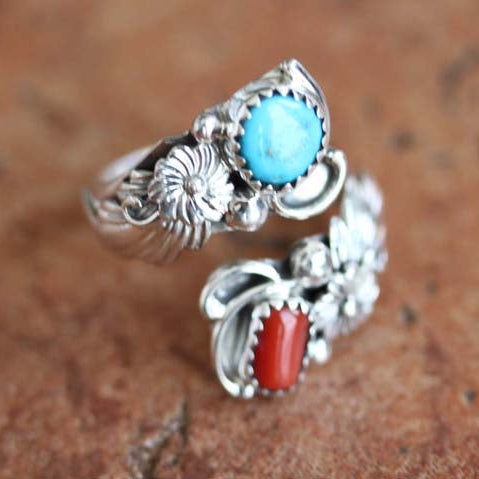 A large collection of Navajo and Zuni rings.